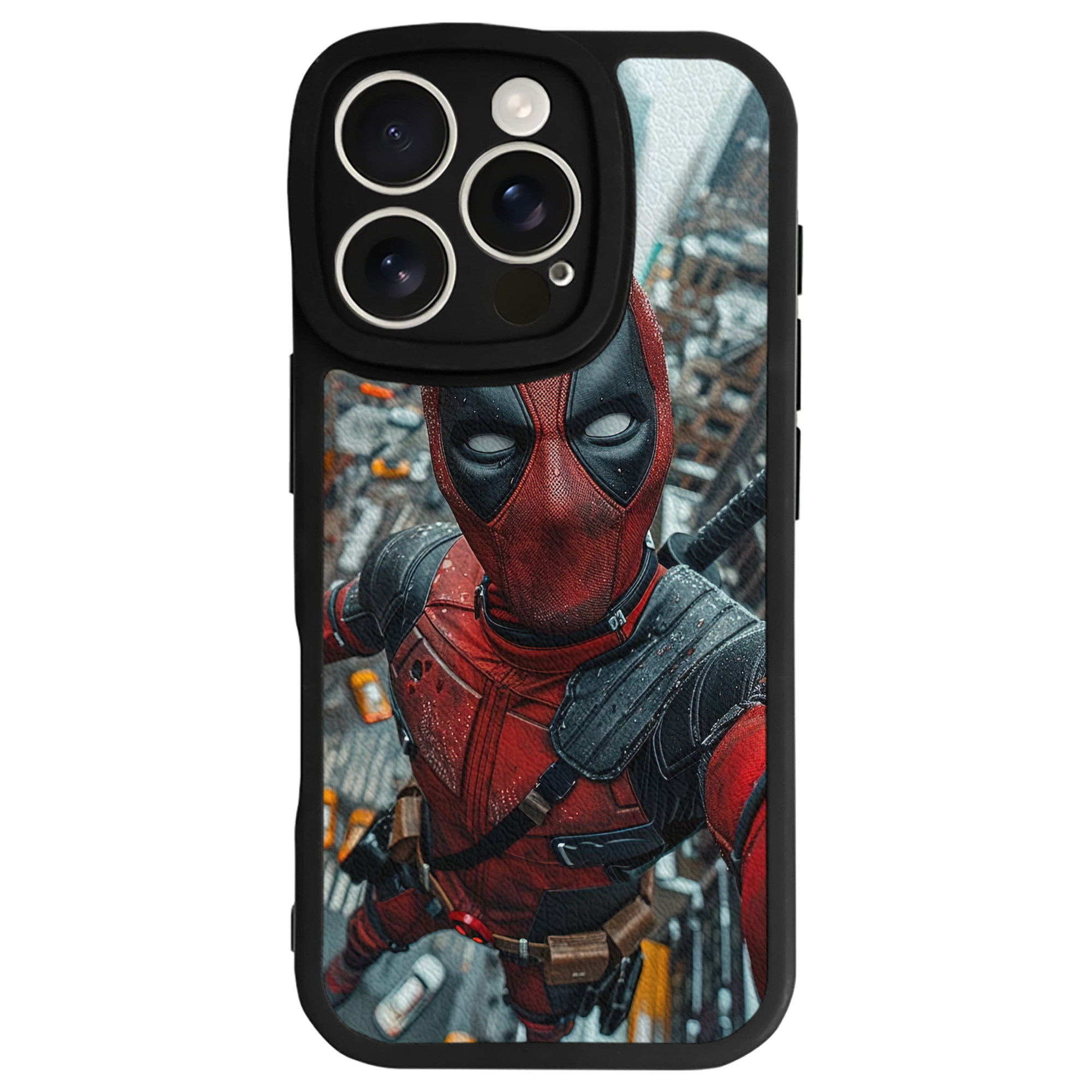 （画像用） Deadpool デッドプール 【iPhone 16シリーズ対応】シリコンスマホケース（レザー調） 材質：シリコン